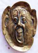 Funny face brass ashtray - Click Image to Close